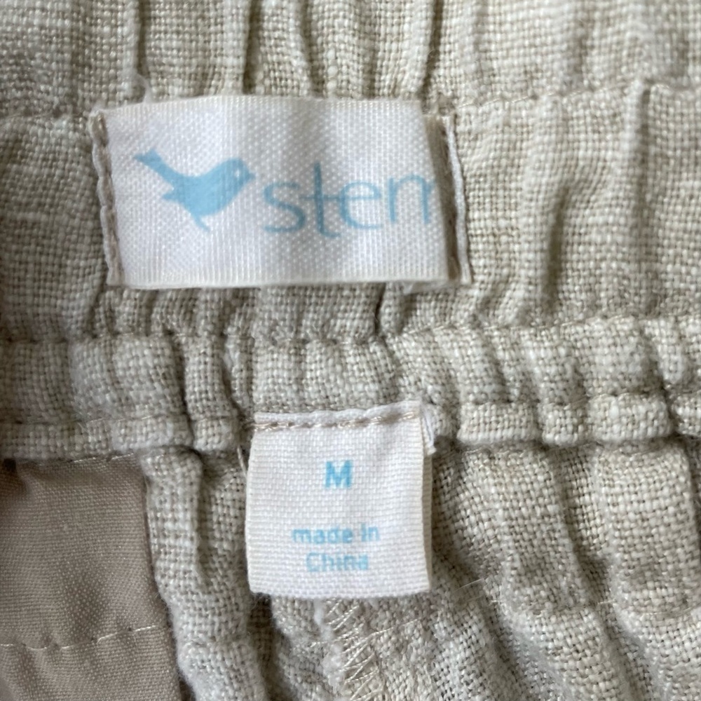 Stem 100% Linen Cream Shorts, Women’s Medium - Picture 11 of 12